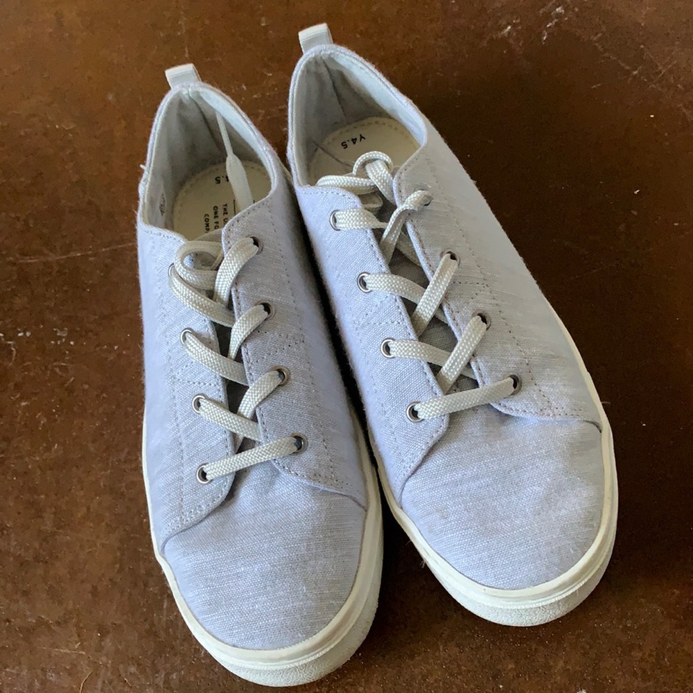 Toms Glacier Grey Intricate Chambray Youth Sneaker